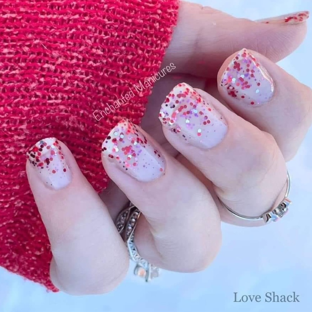 *Retired* Color Street: Love Shack | Valentine’s Day Red Glitter Clear Overlay
